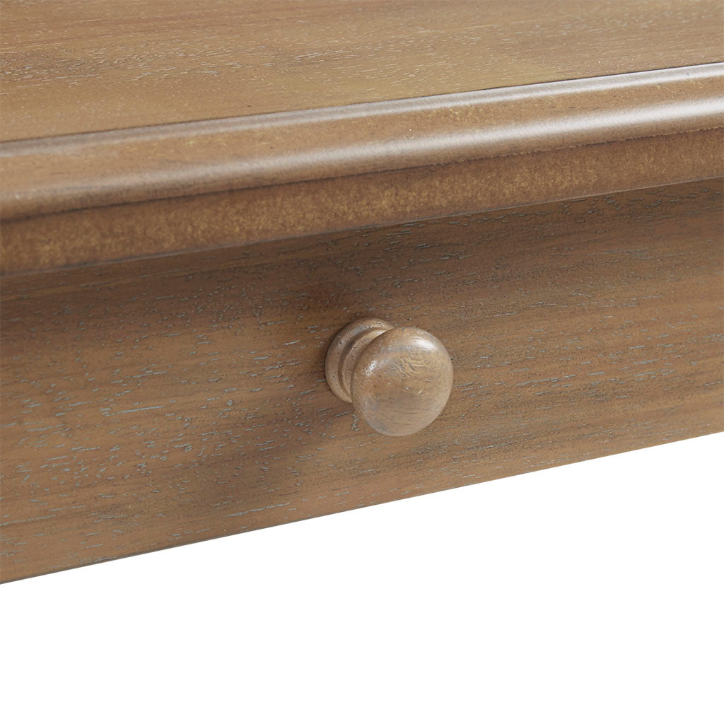 Tabitha Solid Wood Desk with 1 Drawer and turned legs - Natural