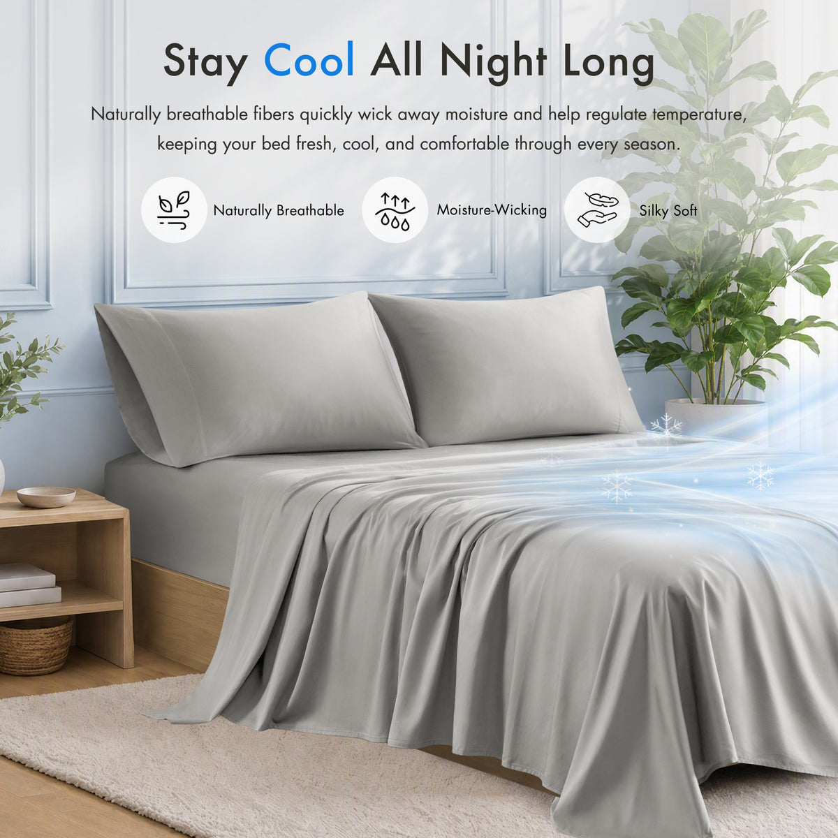 Tencel Cotton Sheets - Dove Grey
