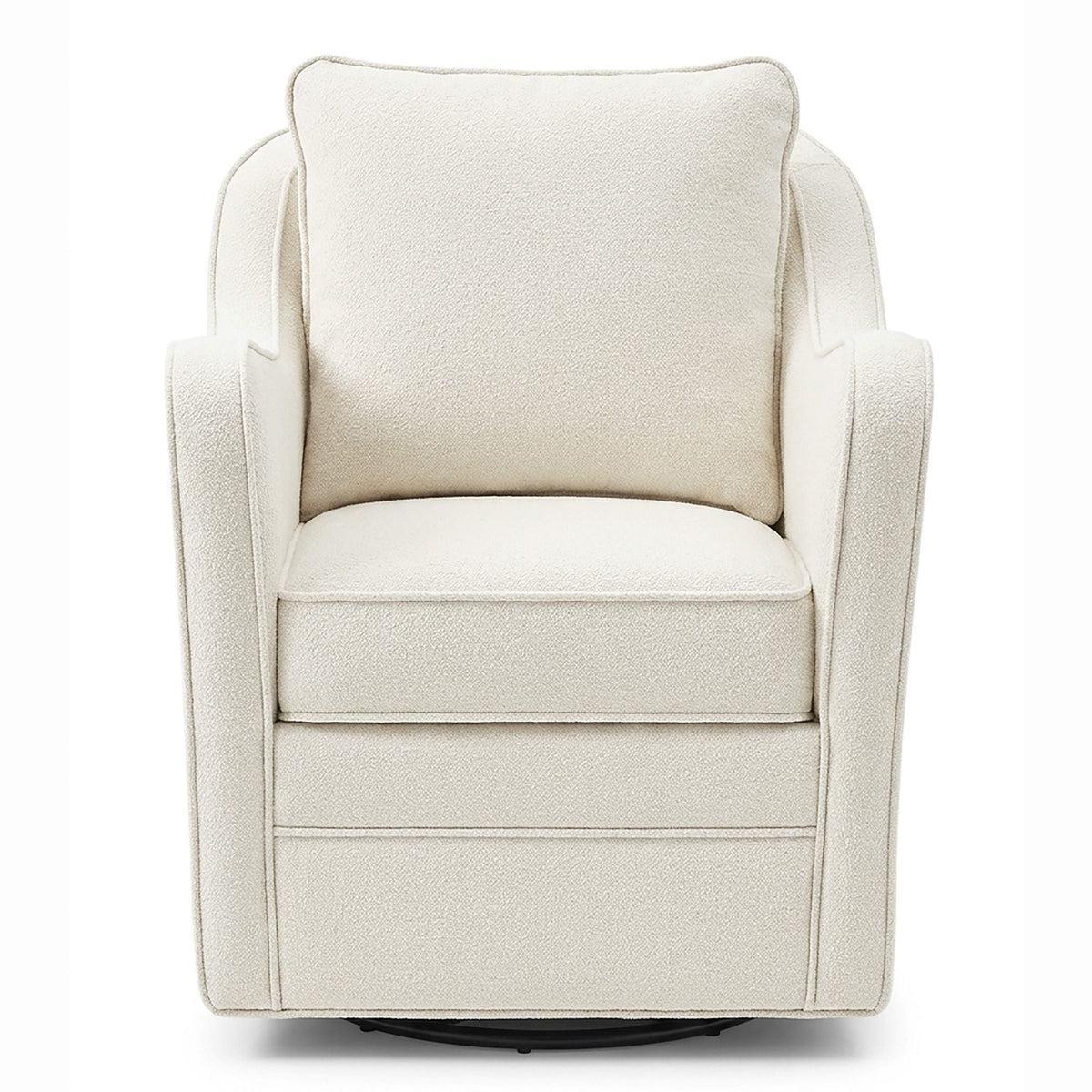 Brianne Upholstered Swivel Curved Armchair - Cream