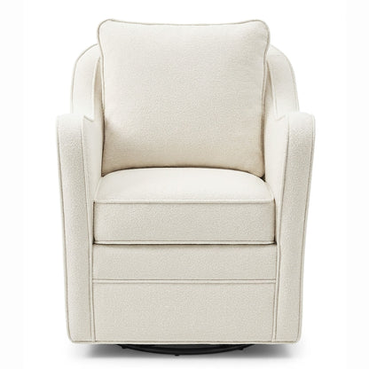 Brianne Upholstered Swivel Curved Armchair - Cream
