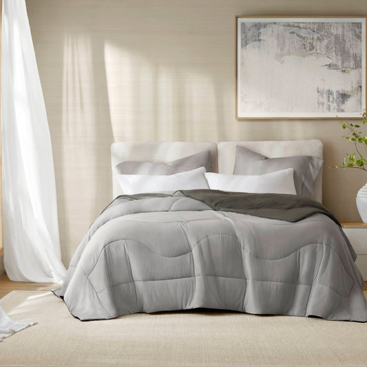 Cooling Reversible Tencel Comforter Blanket - Gray