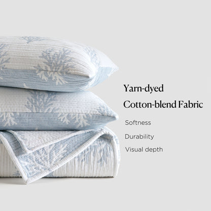 Mia Coral 3 Piece Quilt Mini Set - Blue