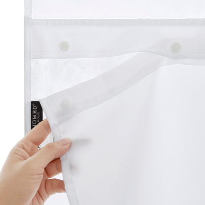 Plain Weave Essential Shower Curtain - Pindot - White