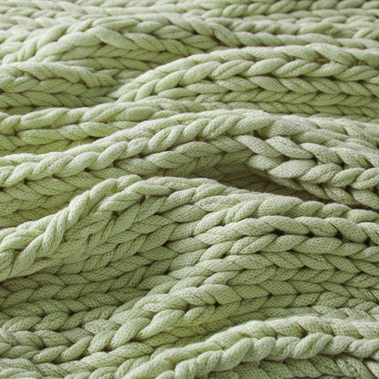 Chunky Double Knit Handmade Throw Blanket - Sage Green