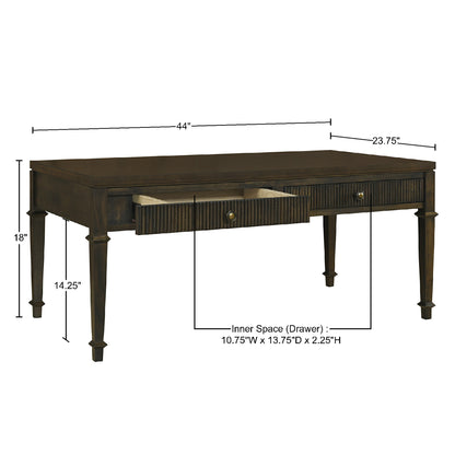 Kenna Fluted 2-drawer Coffee Table - Brown