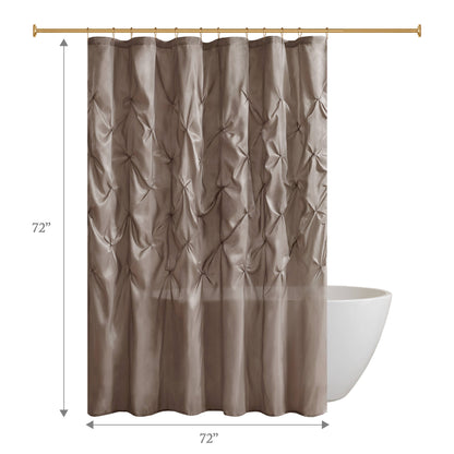 Laurel Tufted Semi-Sheer Shower Curtain - Taupe