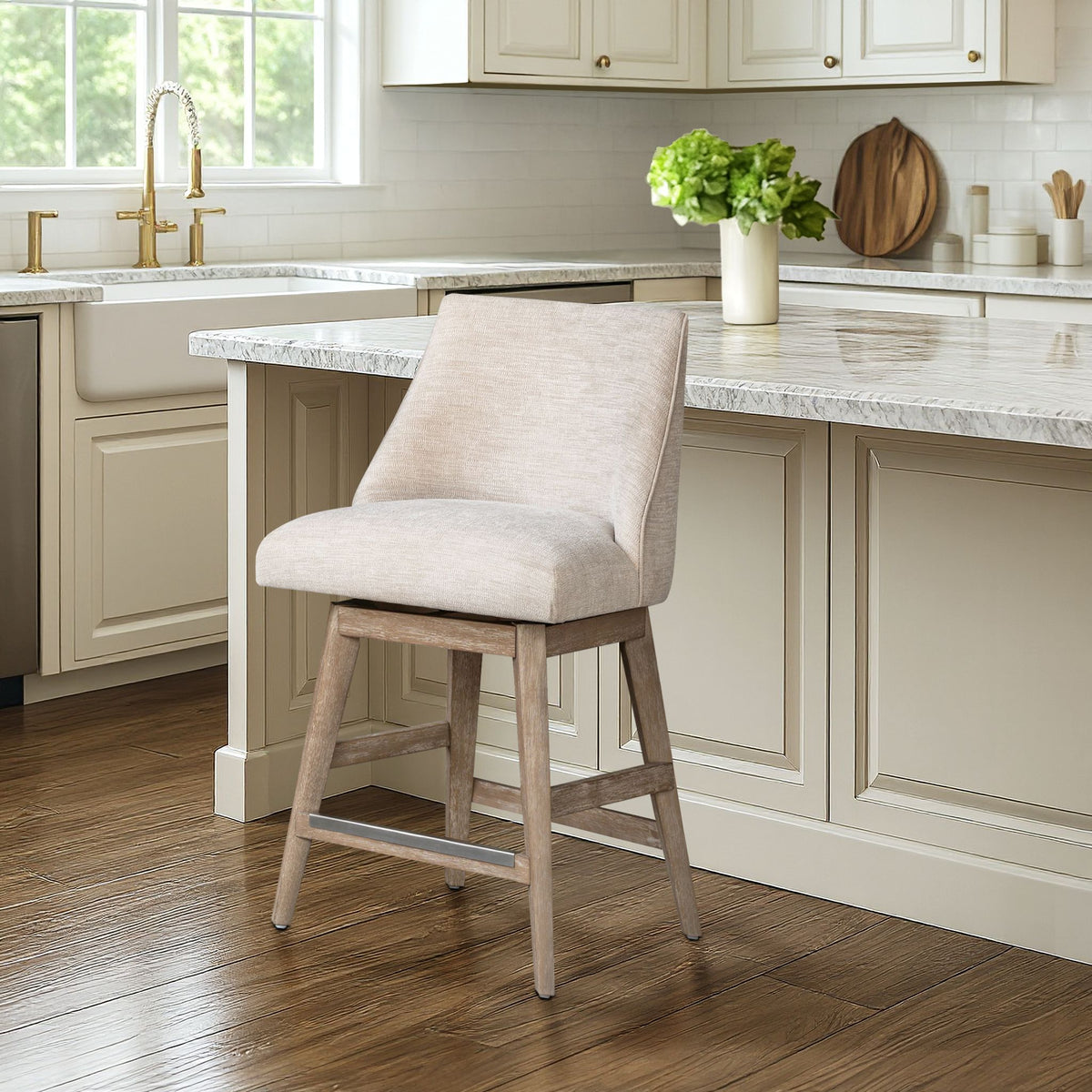Winfield Swivel Counter Stool - Cream
