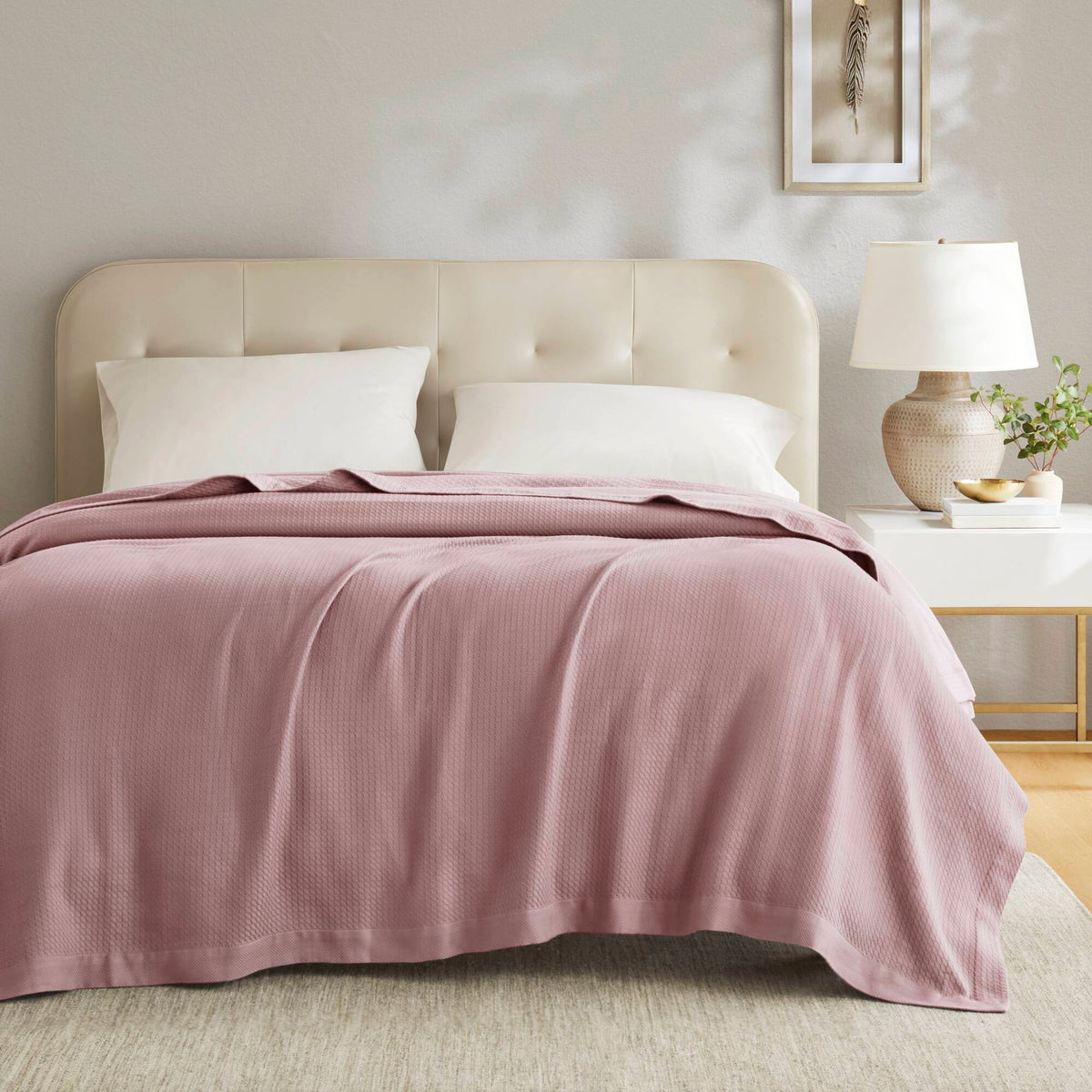 100% Certified Egyptian Cotton Blanket - Rose