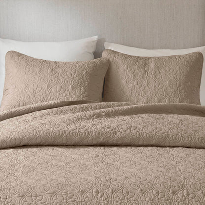 Quebec Reversible Quilt Set - Khaki