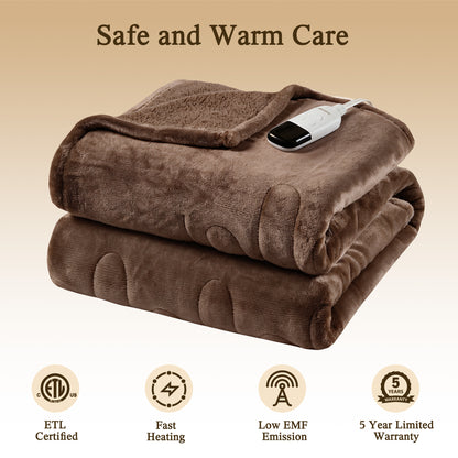 Heated Microlight to Berber Throw - Brown