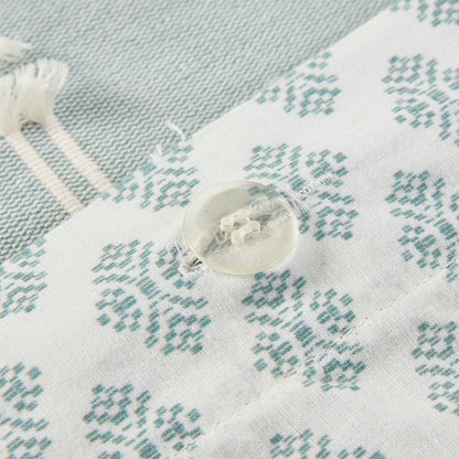 Kara 3 Piece Cotton Jacquard Duvet Cover Set - Aqua