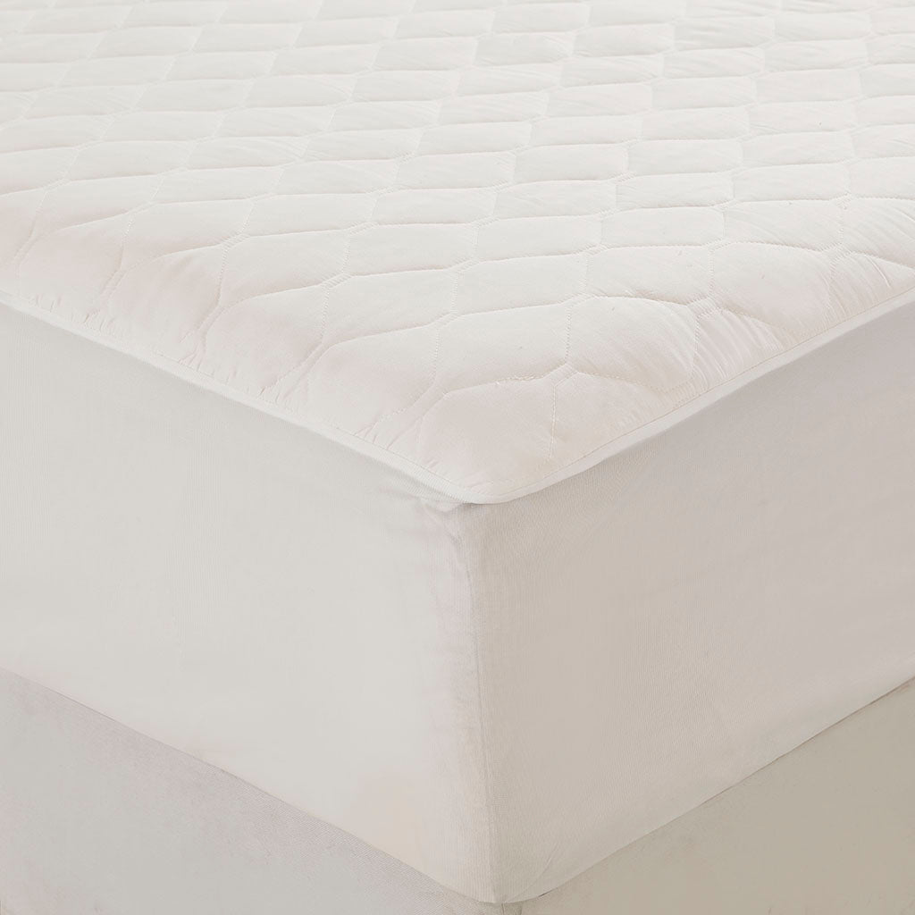Cotton Deep Pocket Heated Mattress Pad-20 Heat Settings - White
