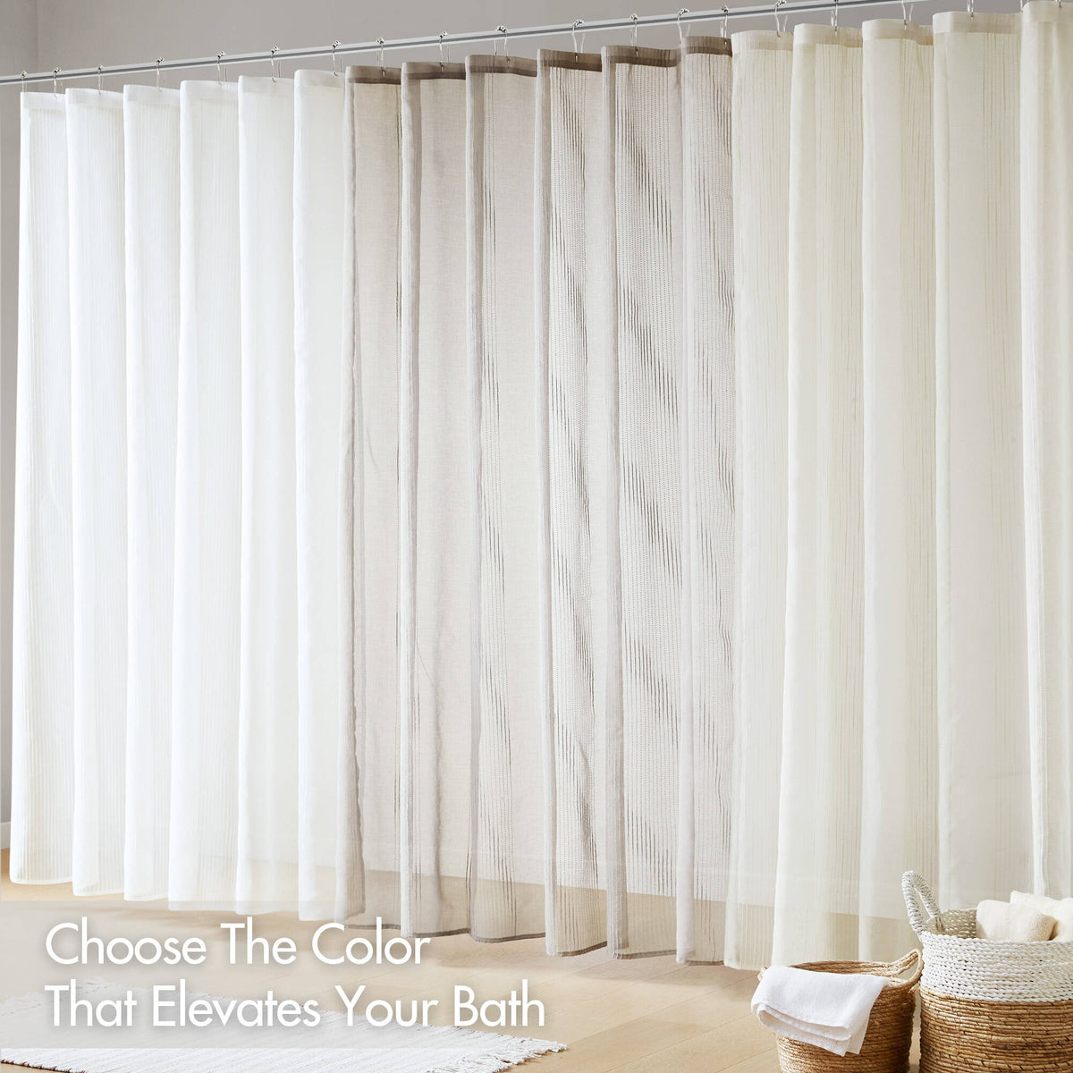 Anna Sheer Shower Curtain - Ivory