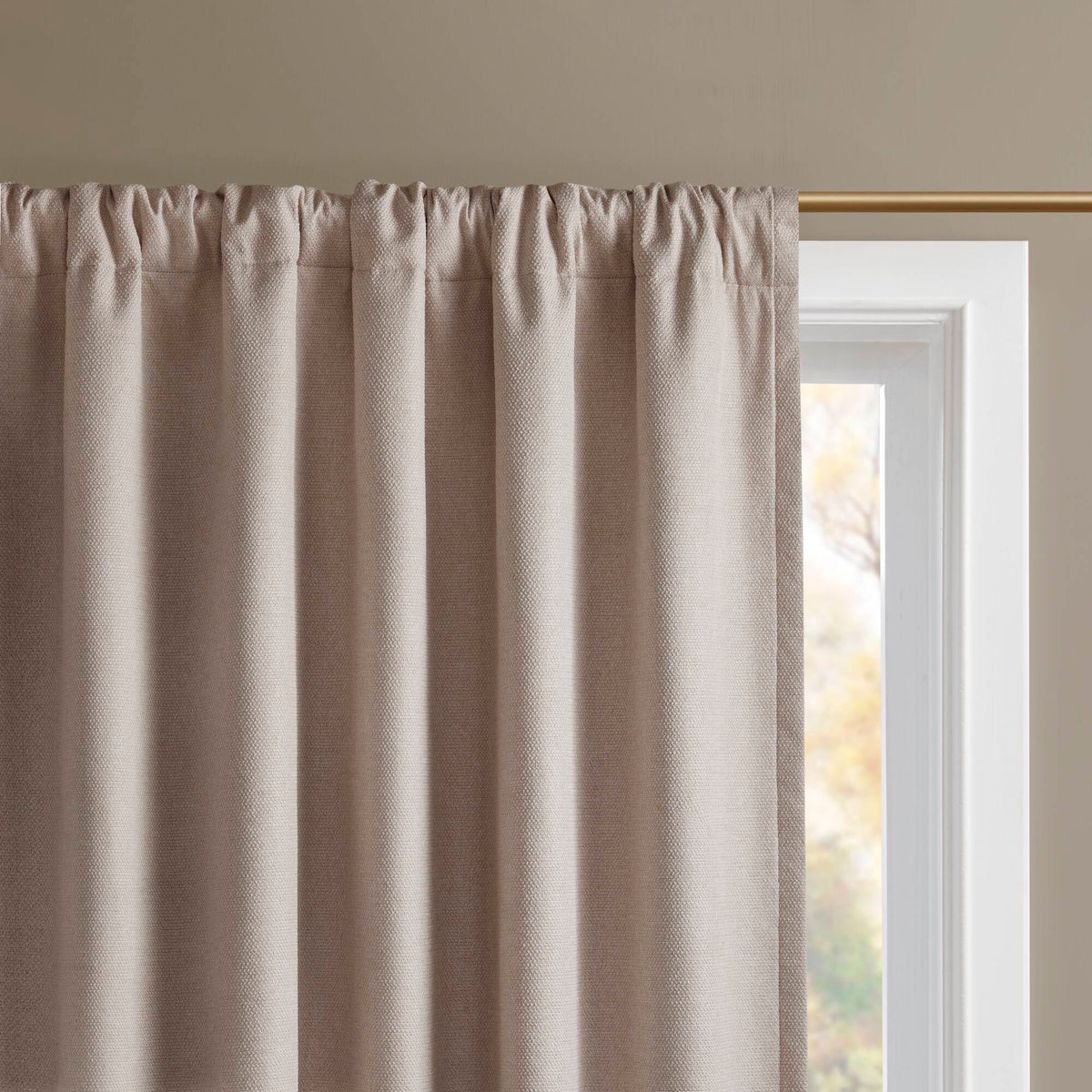 Karien Sound blocking/Total blackout curtain panel pair - Linen