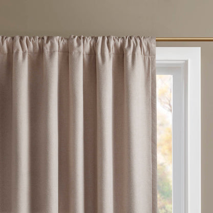 Karien Sound blocking/Total blackout curtain panel pair - Linen