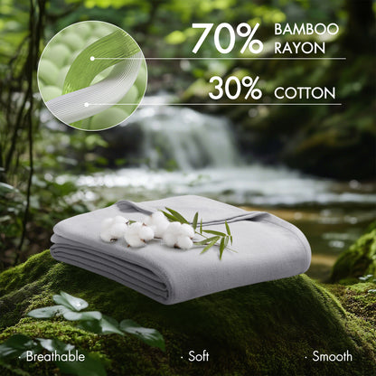 Bamboo Cotton Rayon Blanket - Grey