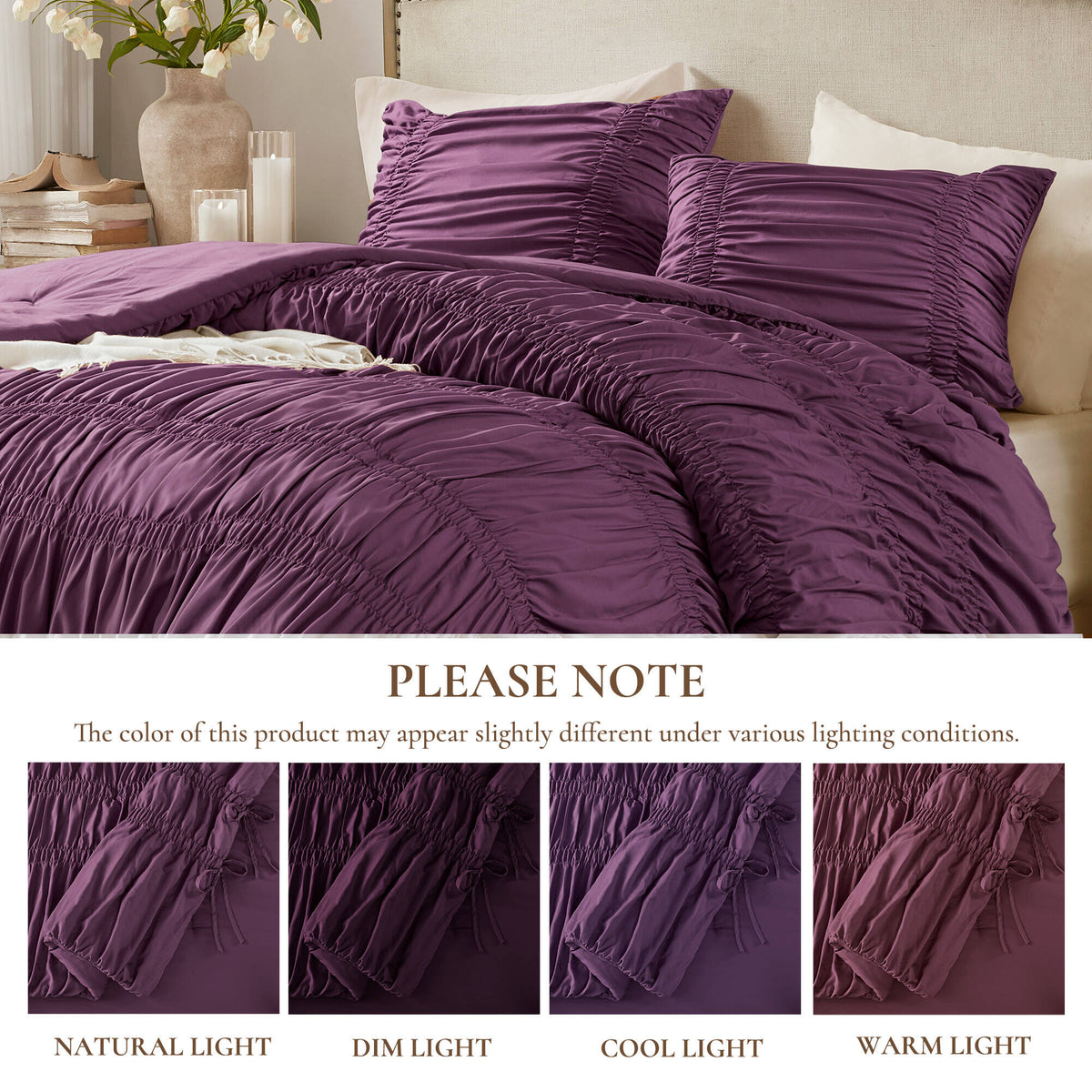 Mia Comforter Set - Purple