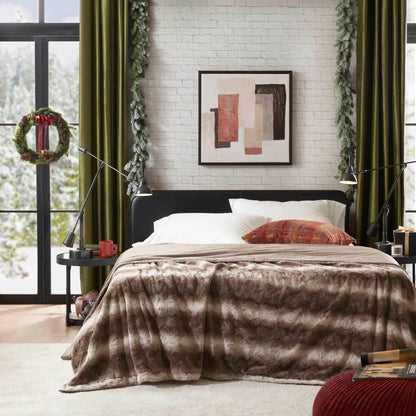 Zuri Faux Fur Blanket - Brown