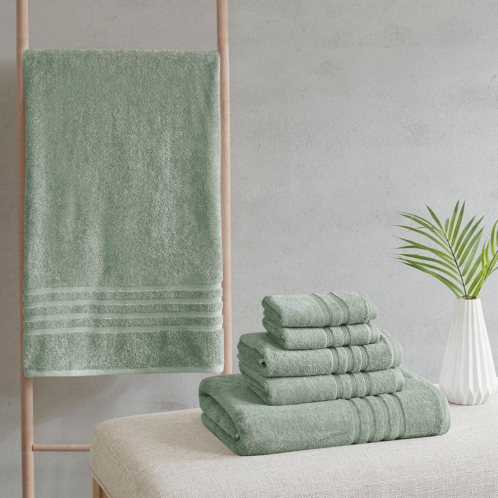Nurture Sustainable Antimicrobial Bath Towel 6 Piece Set - Green