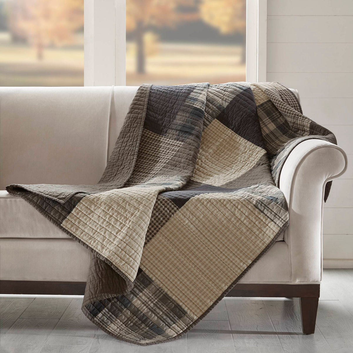 Winter Hills Quilted Throw - Tan