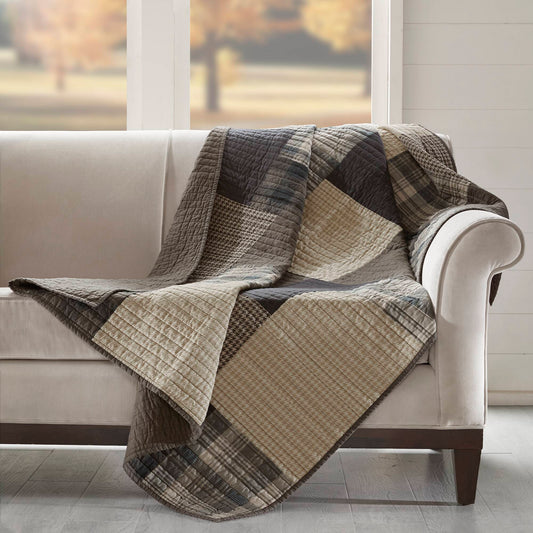 Winter Hills Quilted Throw - Tan