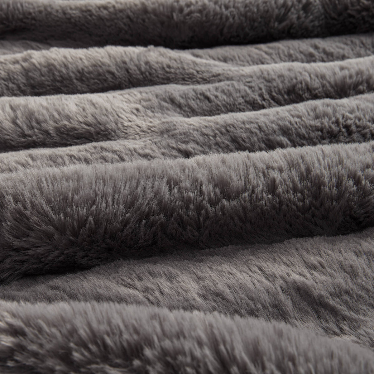 Vivienne Faux Fur Throw - Channel Charcoal