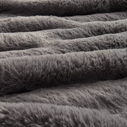 Vivienne Faux Fur Throw - Channel Charcoal