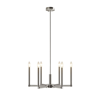 Renzetti 6-Light Contemporary Candelabra Styled Chandelier - Silver