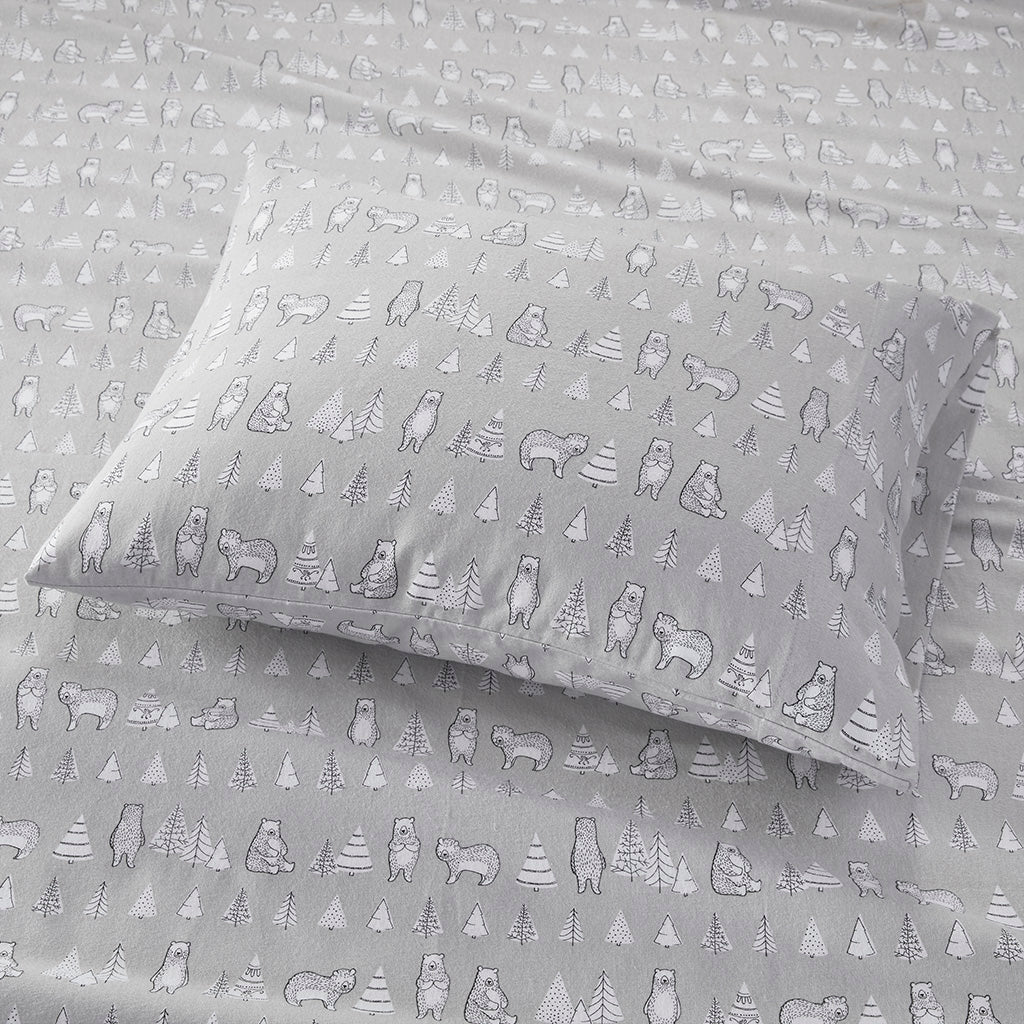 Cozy Cotton Flannel Printed Sheet Set - Bear