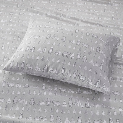 Cozy Cotton Flannel Printed Sheet Set - Bear