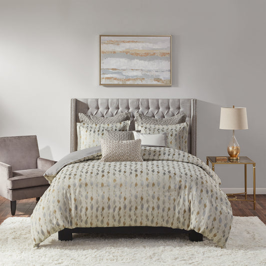 Sanctuary Comforter Set - Taupe/Gold