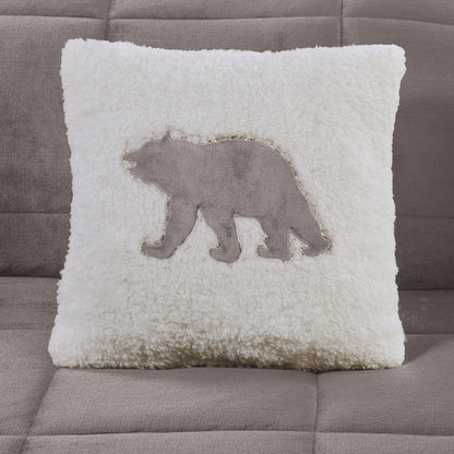 Alton Plush to Sherpa Down Alternative Comforter Set - Grey/Ivory