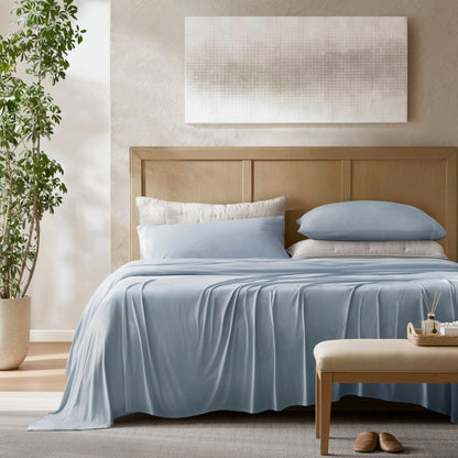 Cooling Stretch Jersey Sheet Set - Blue