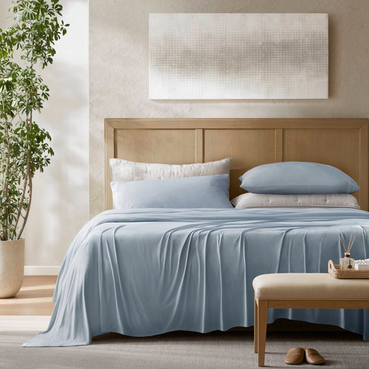 Cooling Stretch Jersey Sheet Set - Blue
