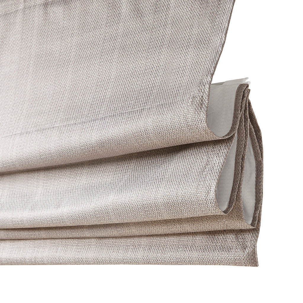 Galen Basketweave Cordless Roman Shade Collection - Taupe