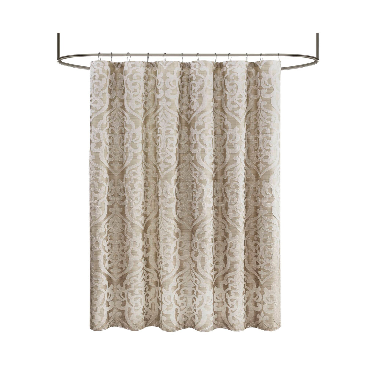 Odette Jacquard Shower Curtain - Tan/Ivory