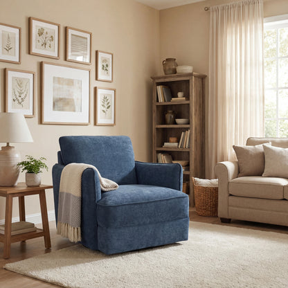 Carly Swivel Chair - Blue
