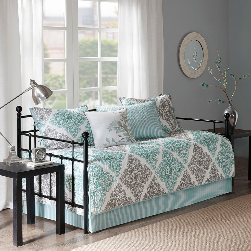 Claire 6 Piece Reversible Daybed Cover Set - Aqua