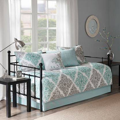 Claire 6 Piece Reversible Daybed Cover Set - Aqua