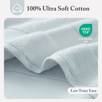 Turkish Cotton 6 Piece Bath Towel Set - Light Blue