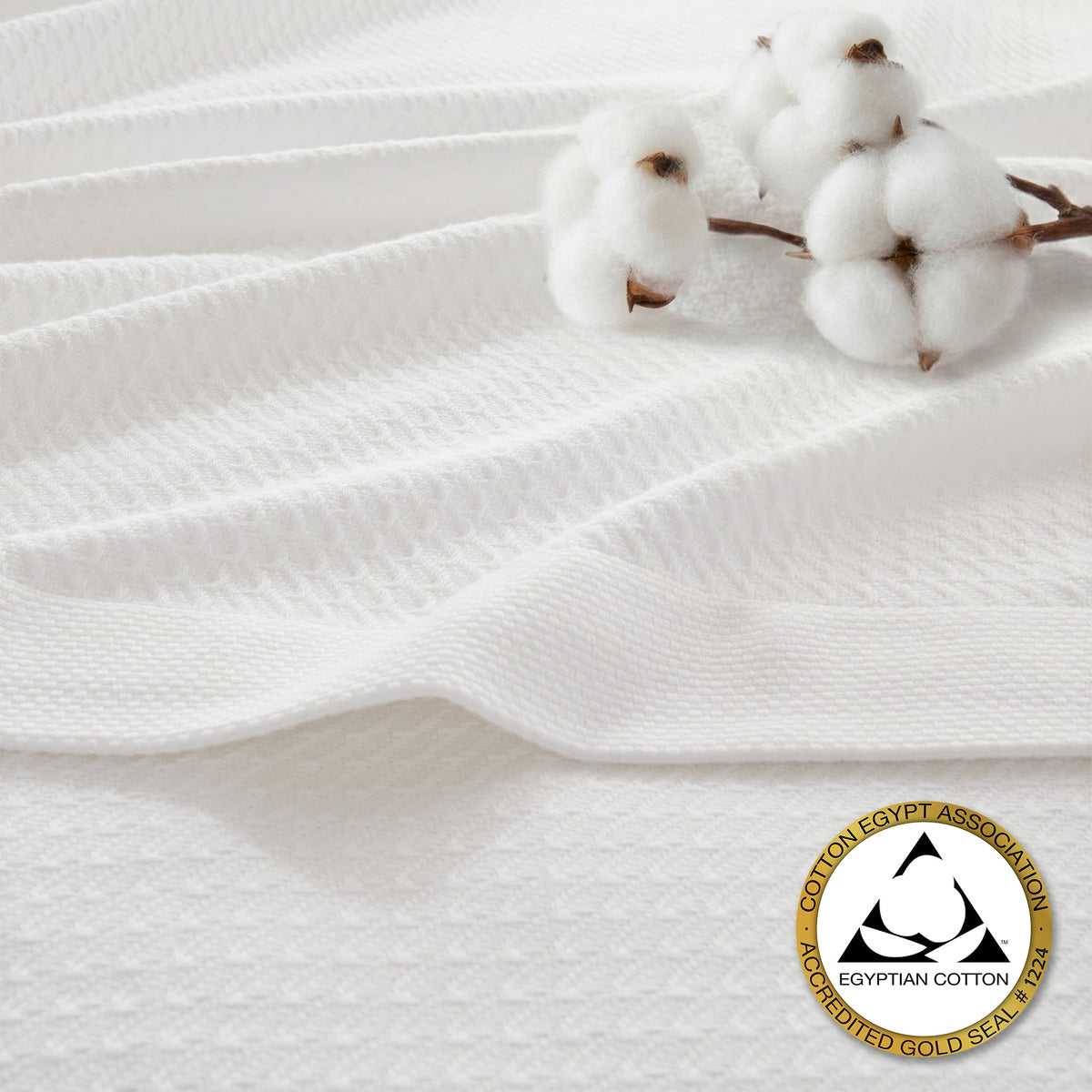 100% Certified Egyptian Cotton Blanket - White