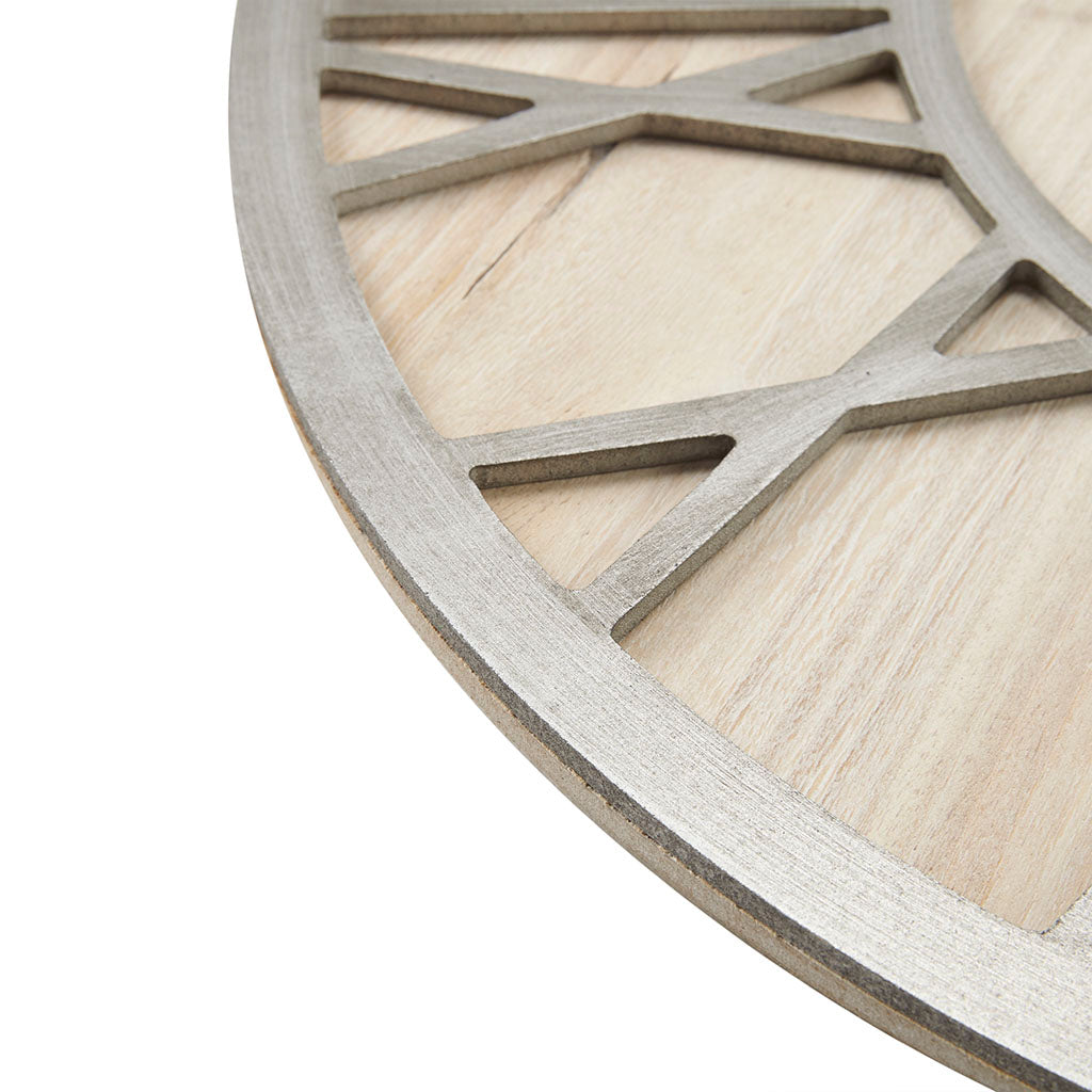 Mason 23.6" Wood Wall Clock - Natural/Grey