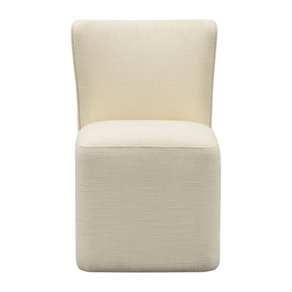 Vela Dining Chair with castors - Cream