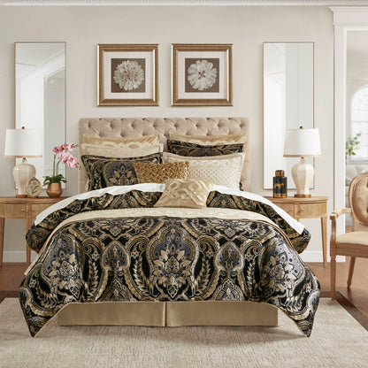 Julius 4 Piece Comforter Set - Black