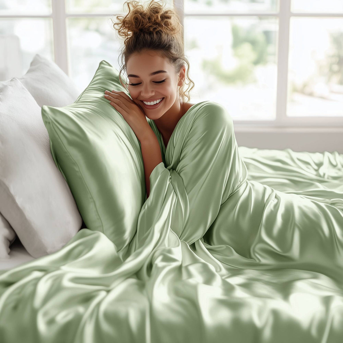 Satin Luxury Sheet Set - Sage