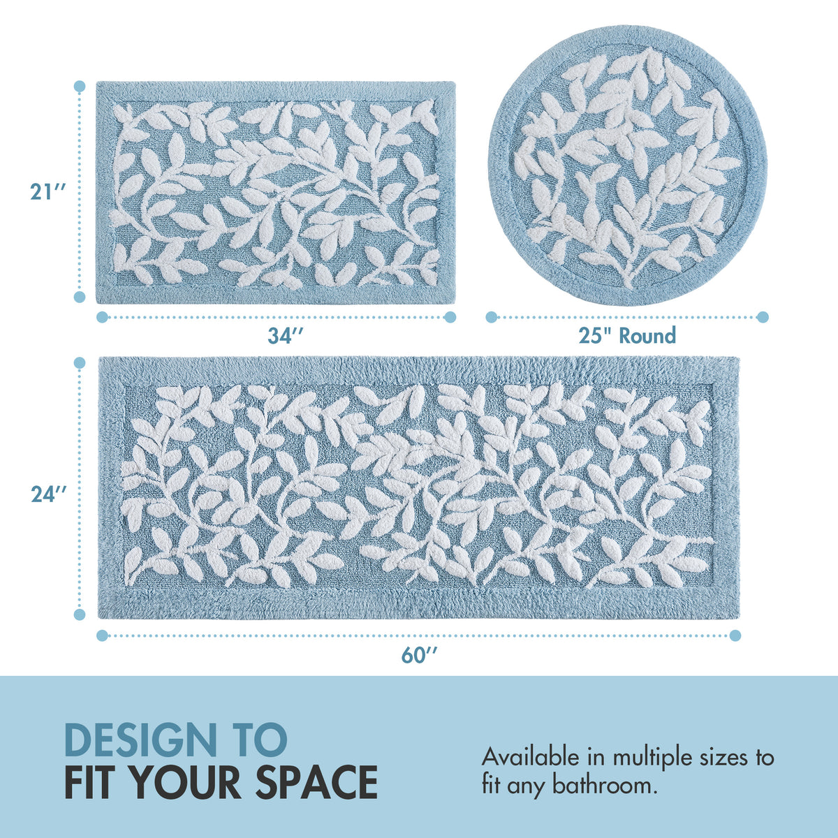 Serene Cotton Tufted Bath Rug - Blue