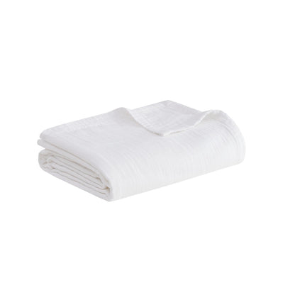 Gauze 100% Cotton Lightweight Blanket - White