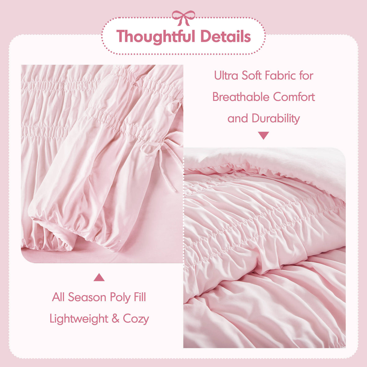 Ella Comforter Set - Pink