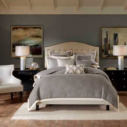 Shades of Serenity Jacquard Comforter Set - Grey