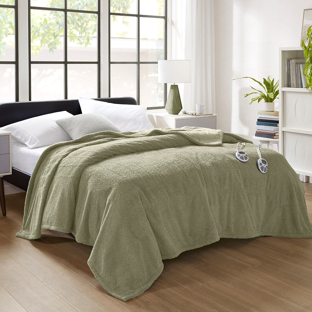 Dream Soft Heated Blanket - Sage